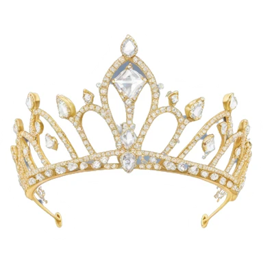 dainty diamond crystal tiara gold sticker