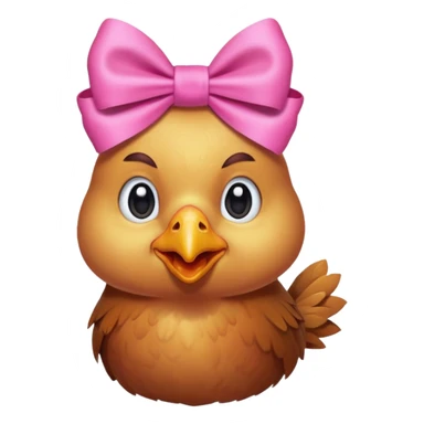 Pollito con un lazo rosado sticker