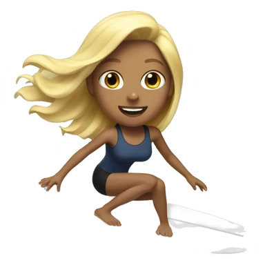 Girl surfing with blonde hair sticker
