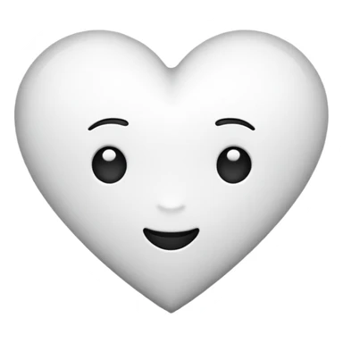 Generate a black and white heart emoji sticker
