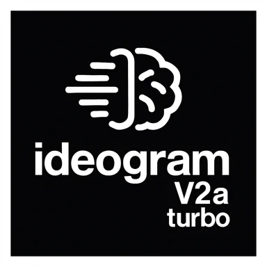 recreate this logo with text of "ideogram V2a turbo", MAKE IT FIT IN SQAURE  sticker