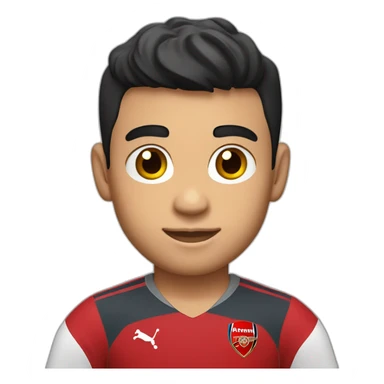 arsenal football club gabriel martinelli red shirt sticker