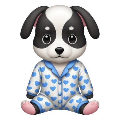 Black and white dog in mal pj's sticker