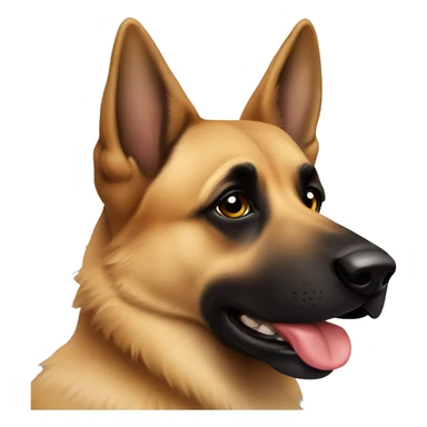 german shepard with a black face and one eye sticker