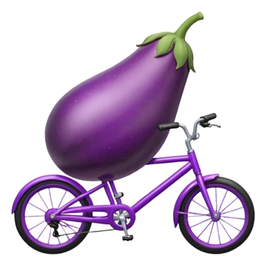 Eggplant riding a bike sticker