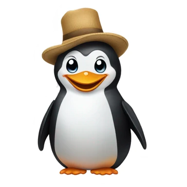 laughing penguin in a hat sticker