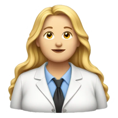 Obesity. A middle-aged woman with golden long hair, dressed in professional attire. sticker