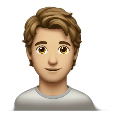 Young men type italian with mid long brown hair sticker