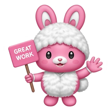cute mymelody with sign that says great work sticker