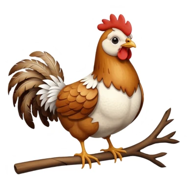 tavuk agicin üstünde otruyor sticker