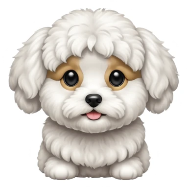 Maltipoo dog longer ears and black eyes sticker