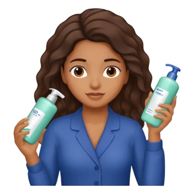 Latina girl applying conditioner to her hair sticker