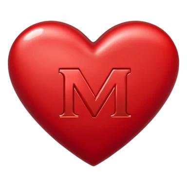 the letters M + V, in a heart sticker