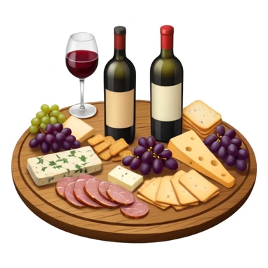 charcuterie board with wine sticker