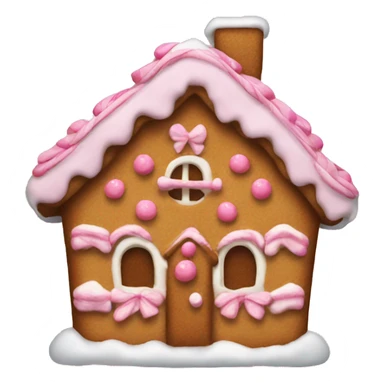 Gingerbread house with a pink bow  sticker