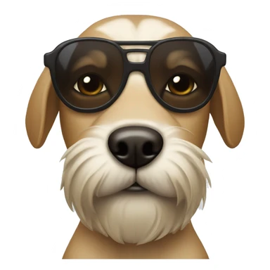 dog with a beard and dark glasses sticker