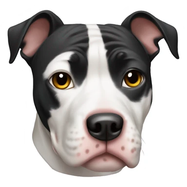Black and white patches pitbull mix dog sticker