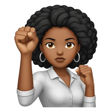 Black woman with fist up sticker