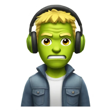 yellow Hulk ear muffs sticker