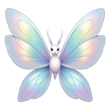  Iridescent white pale wings-ears, fairy-like-fakemon-creature  sticker