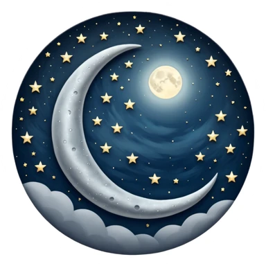 Realistic crescent moon sticker