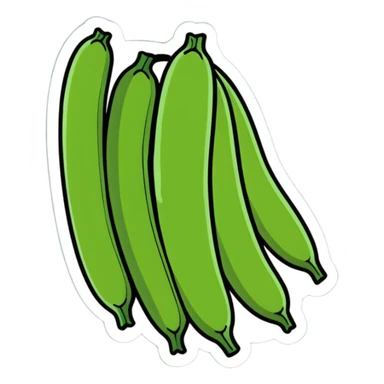 green beans, cartoonish sticker style sticker