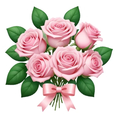 A sparkly romantic beautiful cute pretty aesthetic soft-pink bouquet of roses inside foliage with a small ribbon sticker