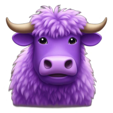 fluffy purple ox sticker