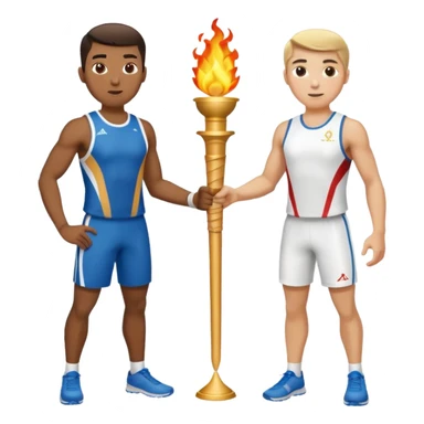 Olympic torch being passed in a relay sticker