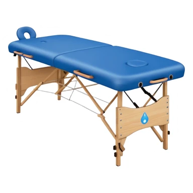 massage table blue sticker