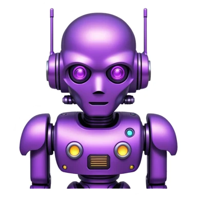 glitter purple cyberpunk robot sticker
