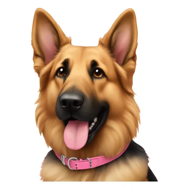 German shepherd and golden doodle with pink collars sticker