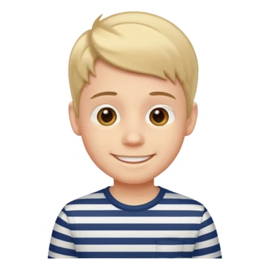 smiling boy in striped shirt sticker