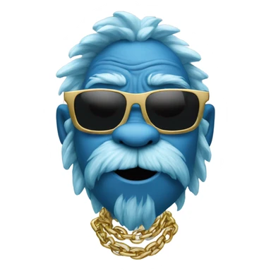 Blue grinch with sunglasses and gold chain sticker