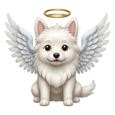 Perro blanco con alas sticker