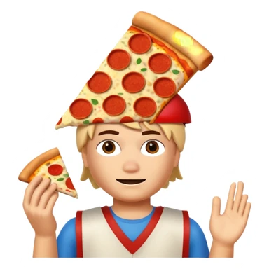 Roblox noob with a pizza on his head sticker
