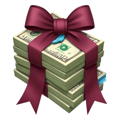 Dollar in burgundy colors, like a bundle of money sticker