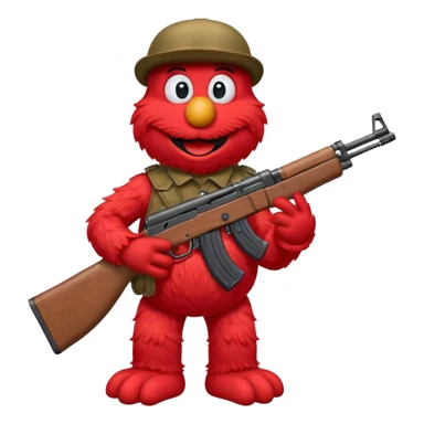 elmo with an AK47 sticker