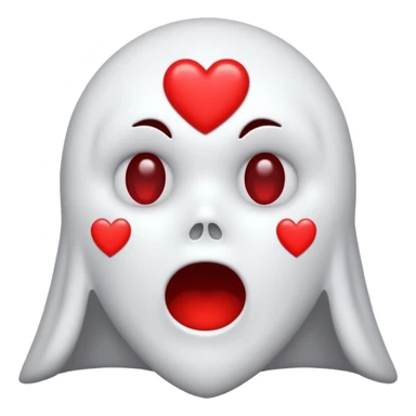 Ghost face with hearts around it  sticker