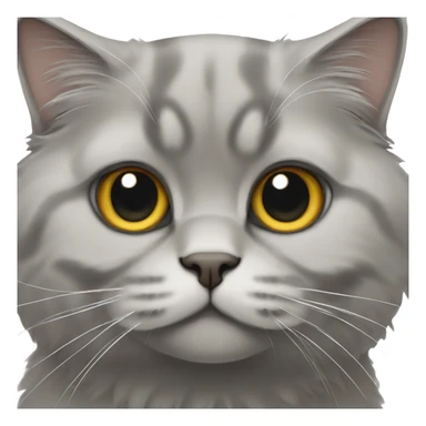 gray scottish fold long-hair cat sticker