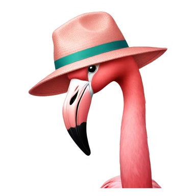 Flamingo wearing a hat sticker