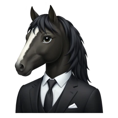 Handsome horse in black suit and tie with flowing mane sticker