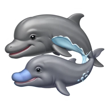 dolphin + hippo sticker