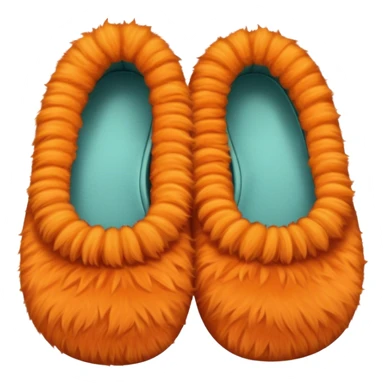 Orange fluffy sleepers shoes sticker