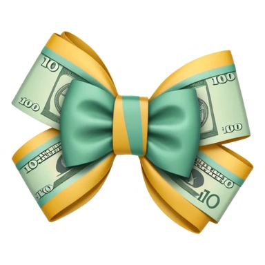 draw australian $100 notes in a bow sticker