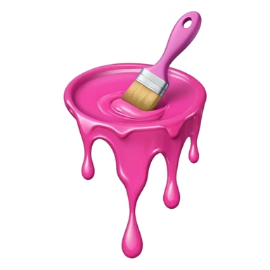 flying art brush dripping pink slop sticker