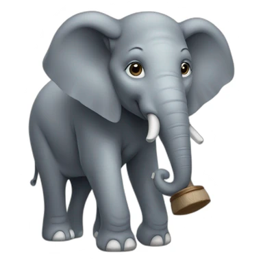 elephant with mallet sticker