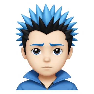 blue spiky haired kid  sticker