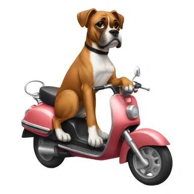 Boxer dog on a scooter sticker