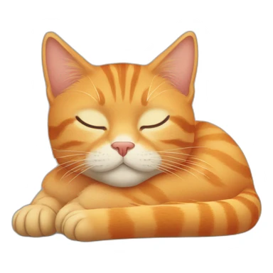 orange tabby cat with eyes barely open, sleeping sticker